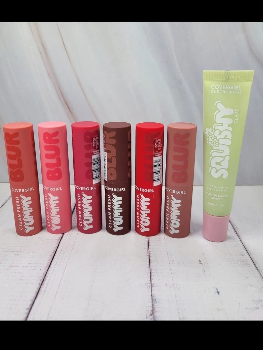 CoverGirl Clean Fresh Yummy Blur Lipstick & Squishy Glaze Lip Balm Bundle NEW!